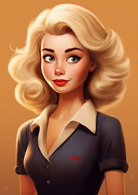 Premium AI Image Vintage Blonde Woman Portrait Art