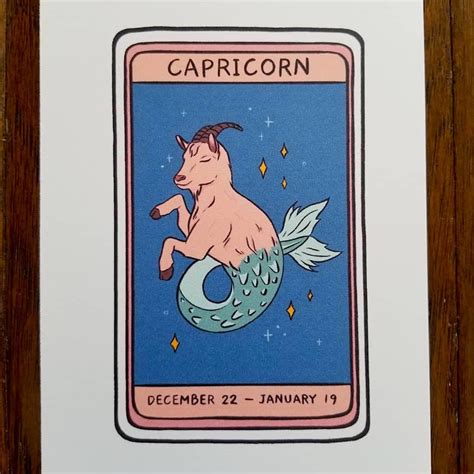 Capricorn Zodiac Postcard Astrology Horoscope Tarot Cards Etsy