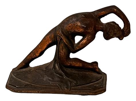 Art Deco Era Nude Dancer Statue Sculpture Bookend Cast Iron With Copper Finish Etsy
