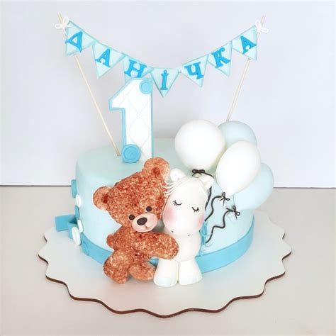 Торт с медвежонком на годик | Заказать торты с медвежонком в Киеве