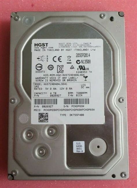 Hitachi HGST 4TB 7 2K SAS 6G 64MB Cache 3 5" Hard Drive HDD HUS724040ALS641