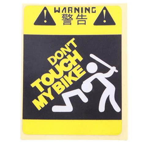 Jzenzero Don't Touche My Bike Single - Vehicle Warning Sticker Don't ...