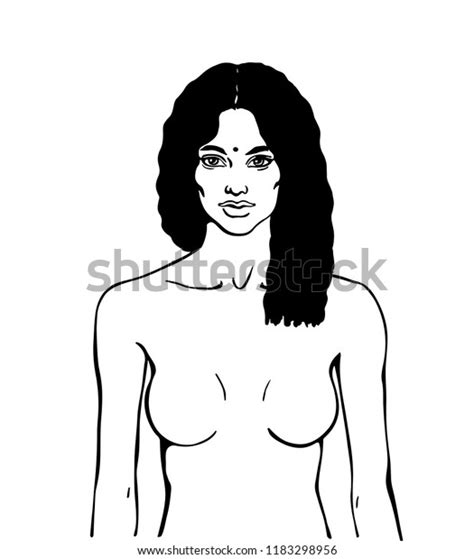 Sketching Portrait Nude Indian Woman Hand Stock Vector Royalty Free Shutterstock