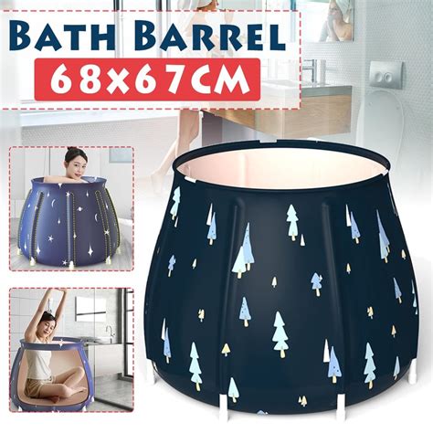 Синяя складная портативная ванна, складное ведро для ванны, большая ...