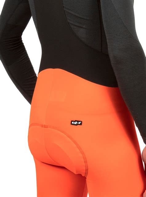 Men Orange Cycling Bib Tights