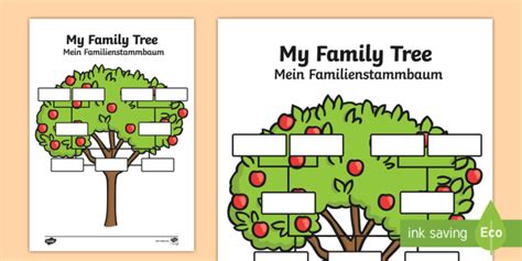 My Family Tree Worksheet / Worksheets English/German