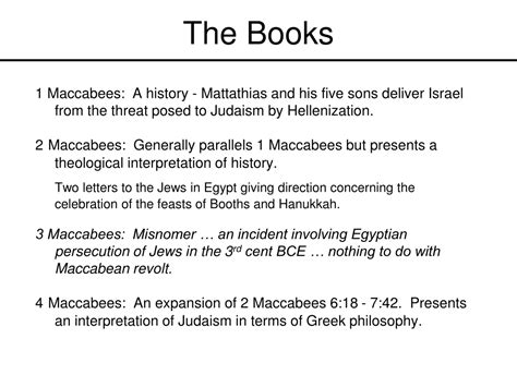 Ppt The Books Of The Maccabees Powerpoint Presentation Free Download