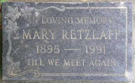 Maria Mary Fast Retzlaff 1895 1991 Monumento Find A Grave