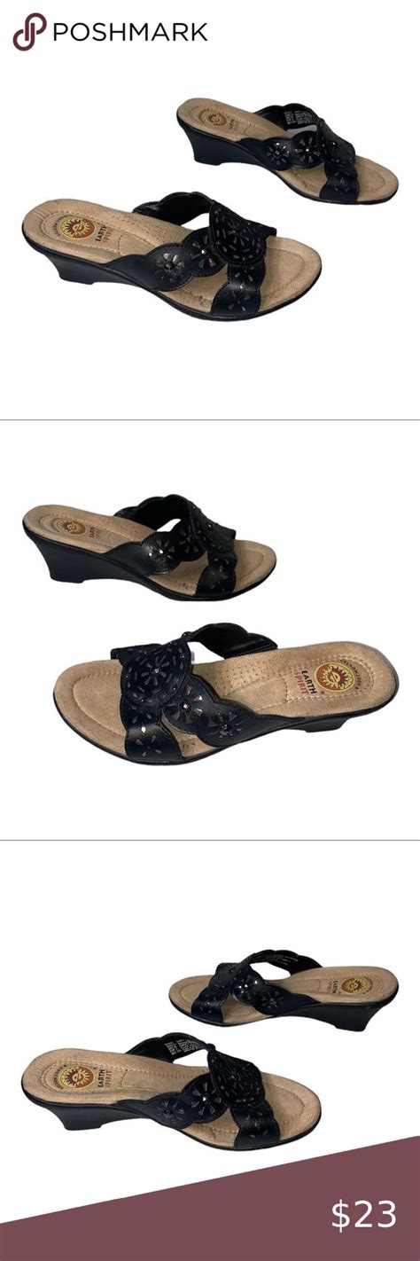 Earth Spirit Black Sandals 55 Black Sandals Black Leather