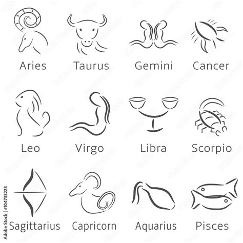 Zodiac Sign Set Vector De Stock Adobe Stock