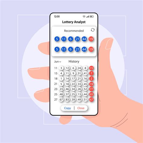 Lottery numbers tips smartphone interface vector template. Mobile app