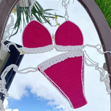 Crochet Bikini Set Sexy Bikini Set Knitted Swimsuit Brazilian Bottom