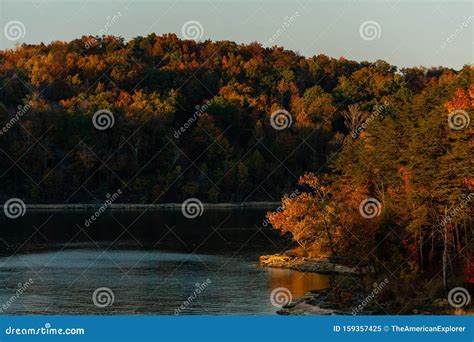 Autumn Fall Splendor Barren River Lake Kentucky Stock Image