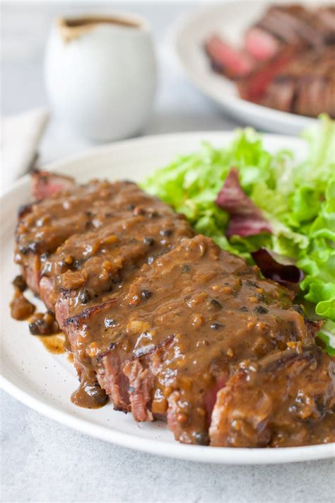 Seared Steak with Creamy Dairy Free Peppercorn Sauce