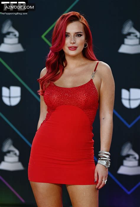 Bella Thorne Sexy Seen Showing Off Her Hot Body In A Red Dress At The Annual Latin Grammy Awards