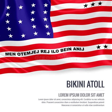 Bikini Atoll Flag Waving With The Wind D Illustration Stock Illustration Illustration Of