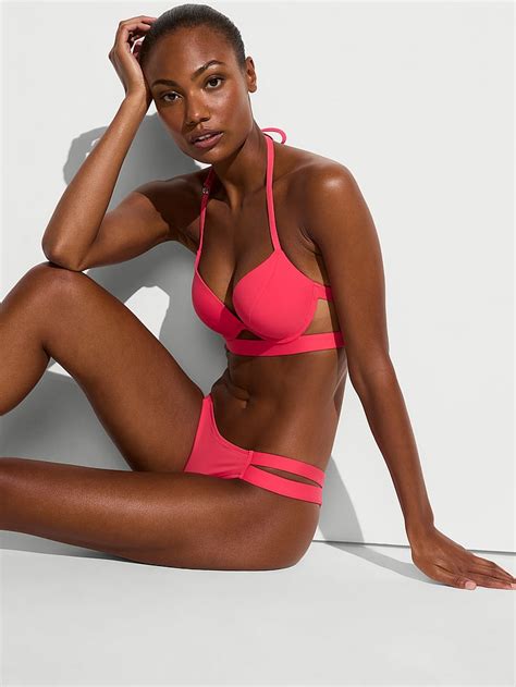 Buy Vs Archives Essential Banded Push Up Bikini Top Pink Island Order Bikini Top Online