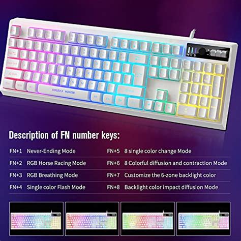 Reviews For Kolmax White Rgb Gaming Keyboard And Mouse Combo