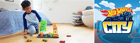 Hot Wheels Let S Race Netflix City Super Recharge Fuel Station Playset With Ev Chargers And