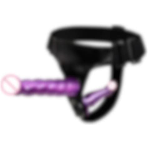 Erotixen Belden Bağlamalı Kemerli Mor Çift Yapay Penis Dildo Fiyatı