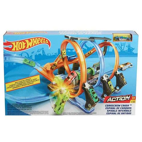 Hot Wheels Corkscrew Crash Track Set Ftb Shopee Thailand