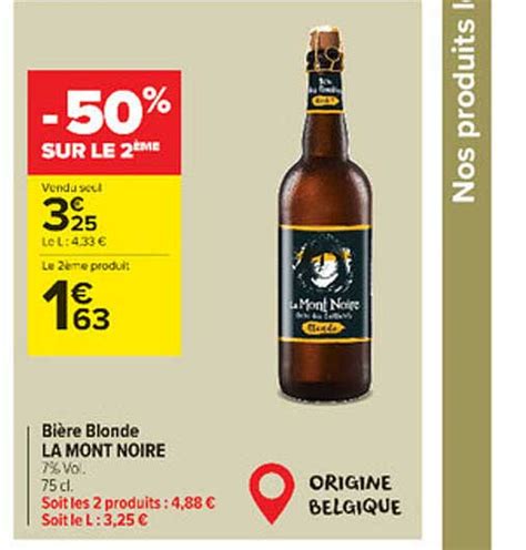 Promo Bière Blonde La Mont Noire chez Carrefour Market iCatalogue fr