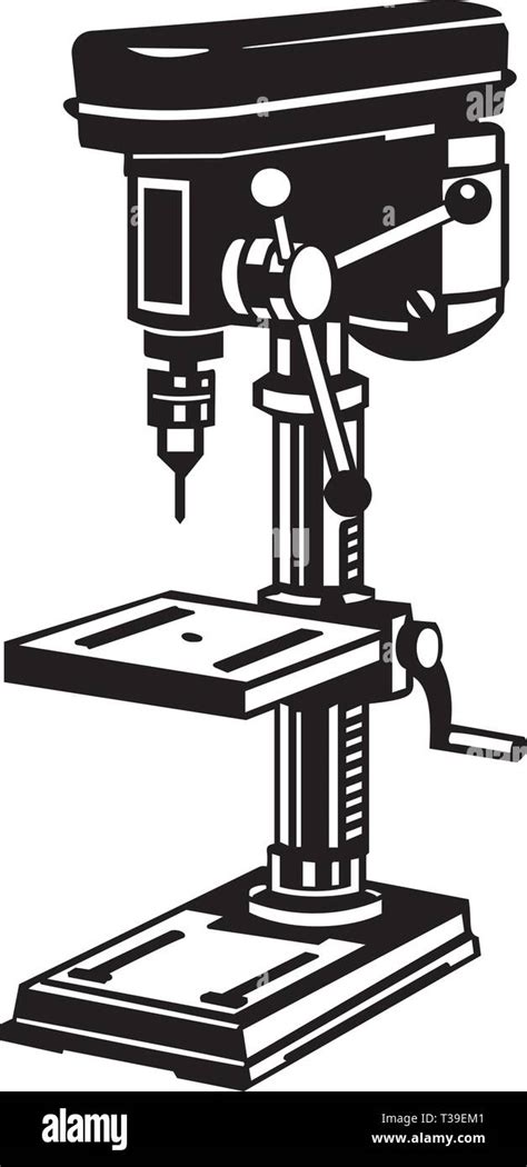 Drill Press Illustration Stock Vector Image & Art - Alamy