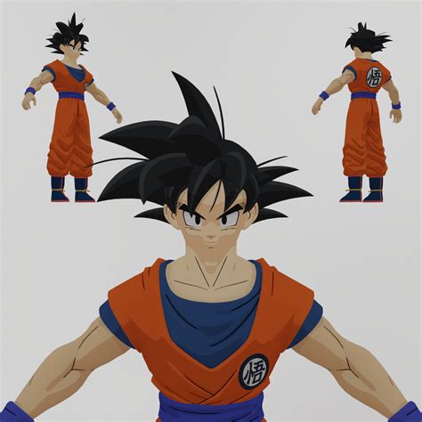 Artstation Goku Dragon Ball Lowpoly Rigged Resources