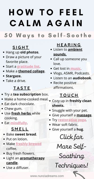50 self soothing techniques to calm anxiety stress – Artofit