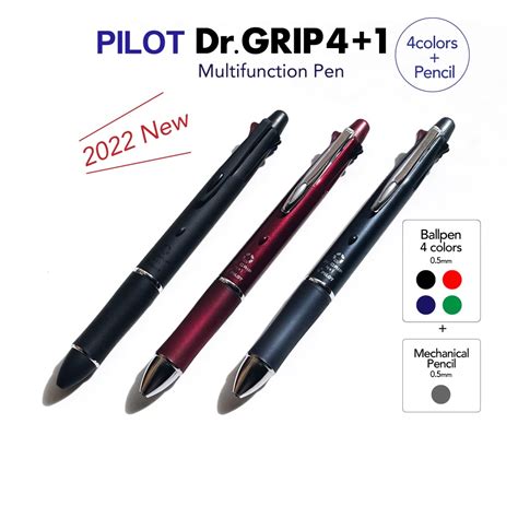 Pilot Dr Grip 4+1 0.5mm Multifunction Pen 4 colors Ballpen + Mechanical ...