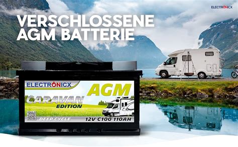 Agm Batterie V Ah Electronicx Caravan Edition Solarbatterie V