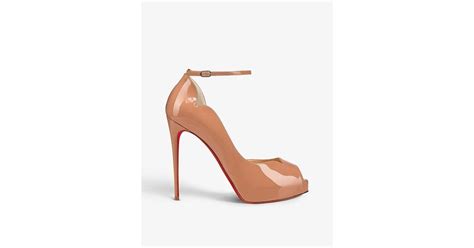 Christian Louboutin Round Chick Alta Patent Nude In Natural Lyst