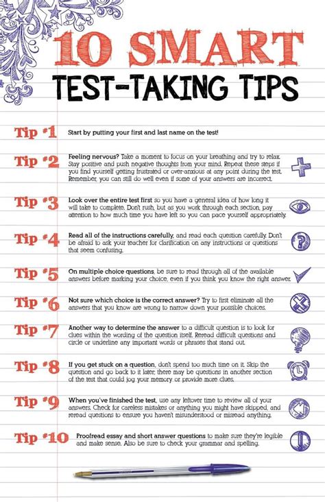 Smart Test Takin Tips Test Taking Strategies School Study Tips Test