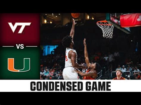 Virginia Tech Vs Miami Condensed Game Acc Mens Basketball