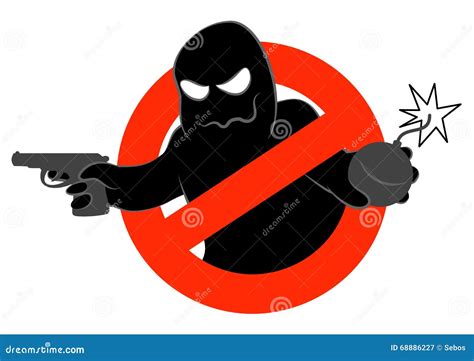 Антитеррористический значок кампании Vector иллюстрация концепции ...