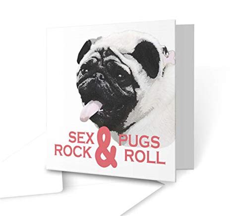 Sex And Pugs And Rock And Roll Greeting Card Square Greeting Card Victorian Print