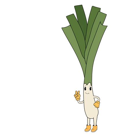 Cartoon Leek On White Background 17349315 Vector Art At Vecteezy