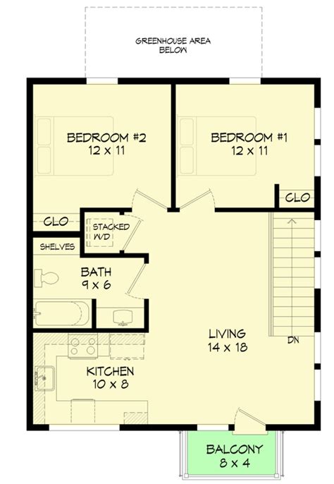 2 Bedroom Apartment Floor Plans Garage