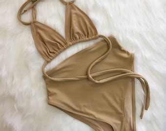Nude Bathing Suit Etsy