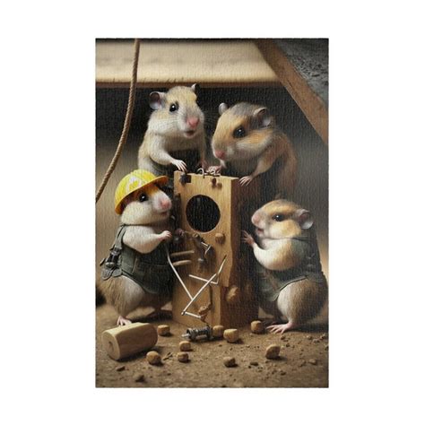 Whimsical Hamster Puzzle Hamster Workshop 100 500 1000 Pieces Etsy