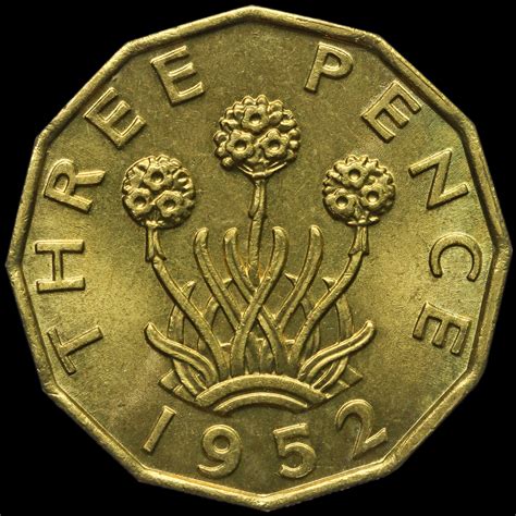 George Vi Brass Threepence Unc