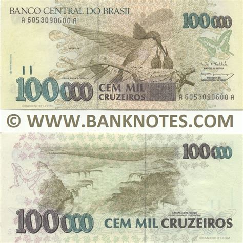 Brazil Cruzeiros Brazilian Currency Banknotes South