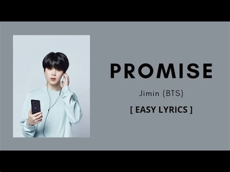 Lyrics Promise Jimin Bts Easy Lyrics Youtube