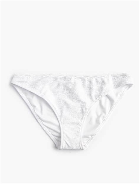 Beyaz Kadın Basic Bikini Altı Dokulu 3SAK00128BM Koton