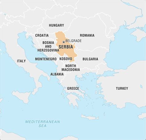 Printable Serbia On World Map Free Download And Print For You