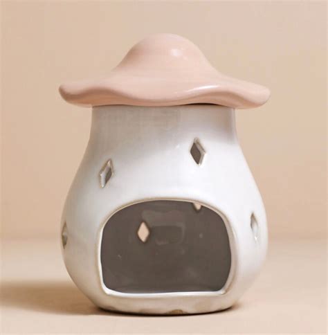Pink Ceramic Toadstool Wax Burner Dovecote Northumberland