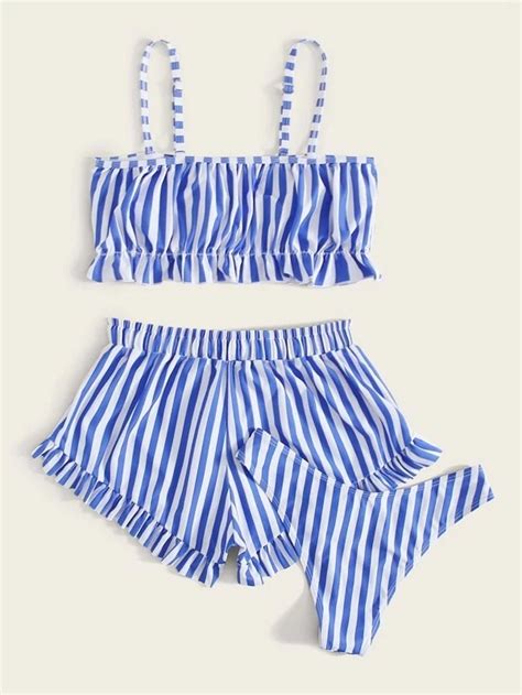 Three Piece Suit With Ruffle Bikini On Luulla