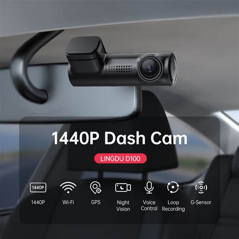 LINGDU D100 2K 1440P Dashcam DVR Car Recorder/Front Cam/GPS/Wi-Fi/24 ...