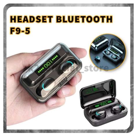 Jual Headset Bluetooth Tws F9 5 V5 0 Earphone 2in1 With Powebank