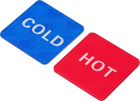 Amazon Patikil Self Stick Hot Cold Water Label Pairs Pack Acrylic Square Sticker